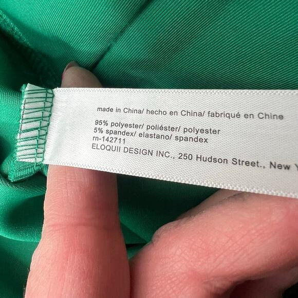 NWT Eloquii Women's Green Pencil Skirt Size 18 Stretch Slit Back Wicked Career - Picture 10 of 11